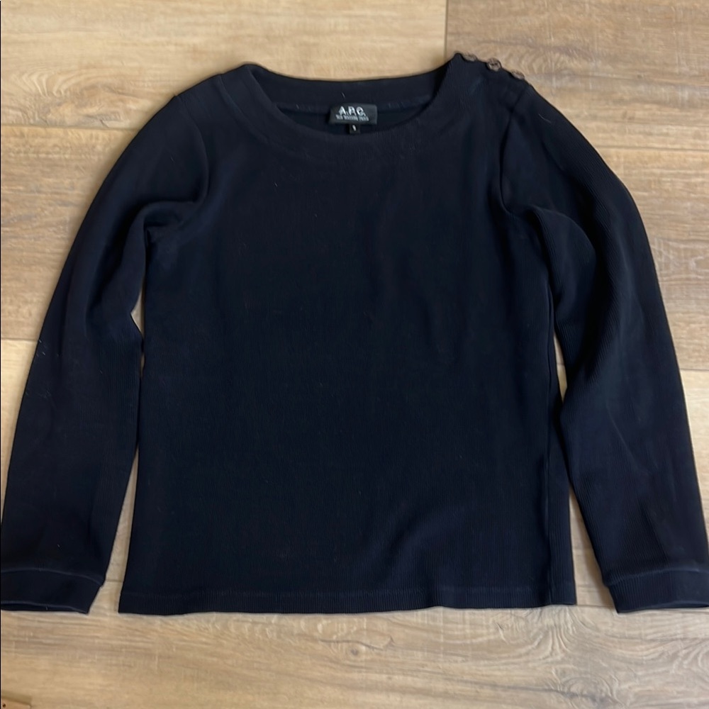 A.P.C. Midnight Blue Buttoned Top